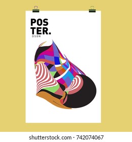 Abstract  Colorful Curvy Liquid Cover and Poster Design Template. Flat Line Shape and Pattern Layout Design Template.