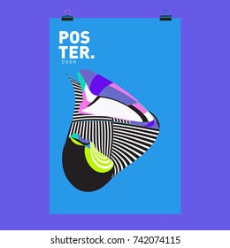 Abstract  Colorful Curvy Liquid Cover and Poster Design Template. Flat Line Shape and Pattern Layout Design Template.