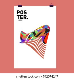 Abstract  Colorful Curvy Liquid Cover and Poster Design Template. Flat Line Shape and Pattern Layout Design Template.