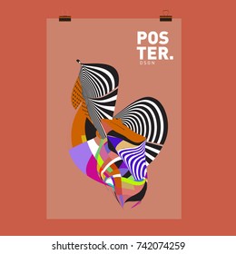 Abstract  Colorful Curvy Liquid Cover and Poster Design Template. Flat Line Shape and Pattern Layout Design Template.