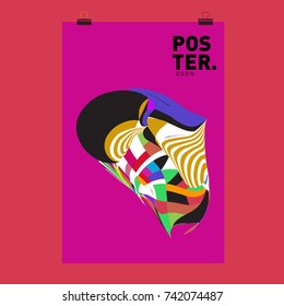 Abstract  Colorful Curvy Liquid Cover and Poster Design Template. Flat Line Shape and Pattern Layout Design Template.