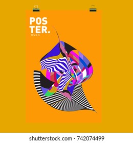 Abstract  Colorful Curvy Liquid Cover and Poster Design Template. Flat Line Shape and Pattern Layout Design Template.