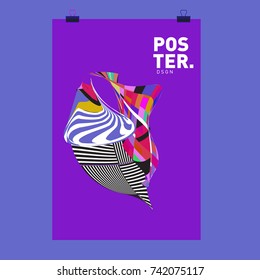 Abstract  Colorful Curvy Liquid Cover and Poster Design Template. Flat Line Shape and Pattern Layout Design Template.