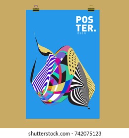 Abstract  Colorful Curvy Liquid Cover and Poster Design Template. Flat Line Shape and Pattern Layout Design Template.