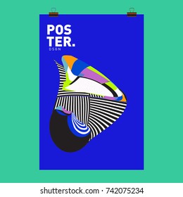 Abstract  Colorful Curvy Liquid Cover and Poster Design Template. Flat Line Shape and Pattern Layout Design Template.