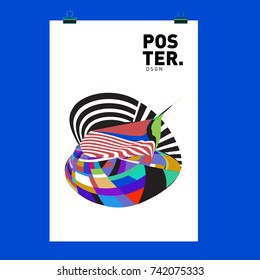 Abstract  Colorful Curvy Liquid Cover and Poster Design Template. Flat Line Shape and Pattern Layout Design Template.