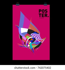 Abstract  Colorful Curvy Liquid Cover and Poster Design Template. Flat Line Shape and Pattern Layout Design Template.