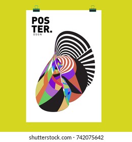 Abstract  Colorful Curvy Liquid Cover and Poster Design Template. Flat Line Shape and Pattern Layout Design Template.