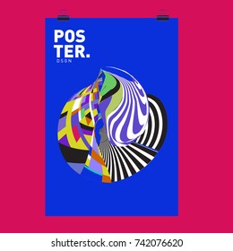 Abstract  Colorful Curvy Liquid Cover and Poster Design Template. Flat Line Shape and Pattern Layout Design Template.