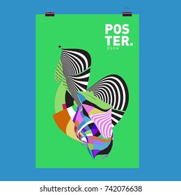 Abstract  Colorful Curvy Liquid Cover and Poster Design Template. Flat Line Shape and Pattern Layout Design Template.