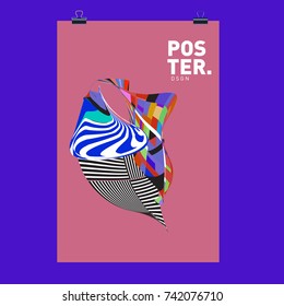 Abstract  Colorful Curvy Liquid Cover and Poster Design Template. Flat Line Shape and Pattern Layout Design Template.