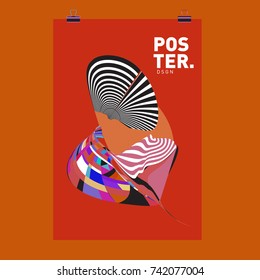 Abstract  Colorful Curvy Liquid Cover and Poster Design Template. Flat Line Shape and Pattern Layout Design Template.