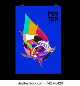 Abstract  Colorful Curvy Liquid Cover and Poster Design Template. Flat Line Shape and Pattern Layout Design Template.