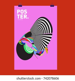 Abstract  Colorful Curvy Liquid Cover and Poster Design Template. Flat Line Shape and Pattern Layout Design Template.