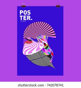 Abstract  Colorful Curvy Liquid Cover and Poster Design Template. Flat Line Shape and Pattern Layout Design Template.