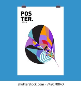 Abstract  Colorful Curvy Liquid Cover and Poster Design Template. Flat Line Shape and Pattern Layout Design Template.