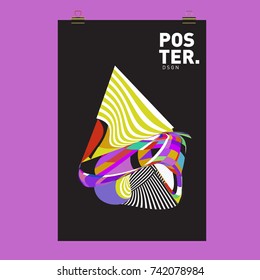 Abstract  Colorful Curvy Liquid Cover and Poster Design Template. Flat Line Shape and Pattern Layout Design Template.