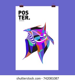 Abstract  Colorful Curvy Liquid Cover and Poster Design Template. Flat Line Shape and Pattern Layout Design Template.
