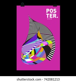 Abstract  Colorful Curvy Liquid Cover and Poster Design Template. Flat Line Shape and Pattern Layout Design Template.