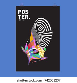 Abstract  Colorful Curvy Liquid Cover and Poster Design Template. Flat Line Shape and Pattern Layout Design Template.