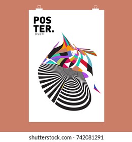 Abstract  Colorful Curvy Liquid Cover and Poster Design Template. Flat Line Shape and Pattern Layout Design Template.