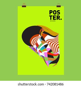 Abstract  Colorful Curvy Liquid Cover and Poster Design Template. Flat Line Shape and Pattern Layout Design Template.