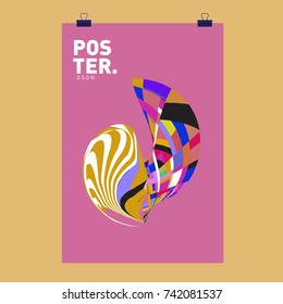 Abstract  Colorful Curvy Liquid Cover and Poster Design Template. Flat Line Shape and Pattern Layout Design Template.