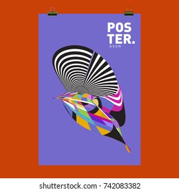 Abstract  Colorful Curvy Liquid Cover and Poster Design Template. Flat Line Shape and Pattern Layout Design Template.