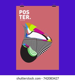 Abstract  Colorful Curvy Liquid Cover and Poster Design Template. Flat Line Shape and Pattern Layout Design Template.