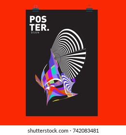 Abstract  Colorful Curvy Liquid Cover and Poster Design Template. Flat Line Shape and Pattern Layout Design Template.