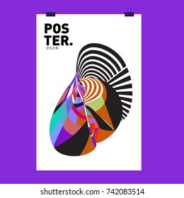 Abstract  Colorful Curvy Liquid Cover and Poster Design Template. Flat Line Shape and Pattern Layout Design Template.