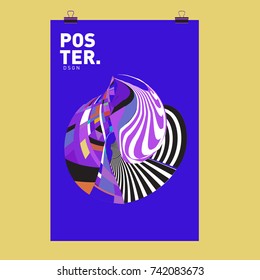 Abstract  Colorful Curvy Liquid Cover and Poster Design Template. Flat Line Shape and Pattern Layout Design Template.