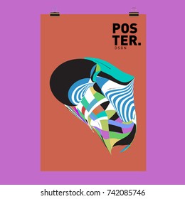 Abstract  Colorful Curvy Liquid Cover and Poster Design Template. Flat Line Shape and Pattern Layout Design Template.