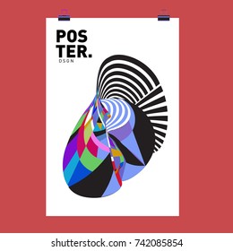 Abstract  Colorful Curvy Liquid Cover and Poster Design Template. Flat Line Shape and Pattern Layout Design Template.