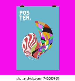 Abstract  Colorful Curvy Liquid Cover and Poster Design Template. Flat Line Shape and Pattern Layout Design Template.