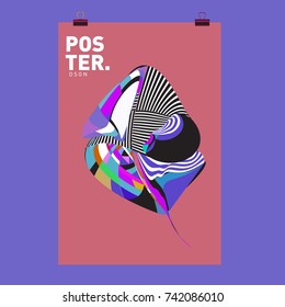 Abstract  Colorful Curvy Liquid Cover and Poster Design Template. Flat Line Shape and Pattern Layout Design Template.