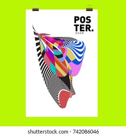 Abstract  Colorful Curvy Liquid Cover and Poster Design Template. Flat Line Shape and Pattern Layout Design Template.