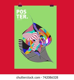 Abstract  Colorful Curvy Liquid Cover and Poster Design Template. Flat Line Shape and Pattern Layout Design Template.