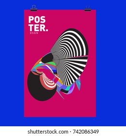 Abstract  Colorful Curvy Liquid Cover and Poster Design Template. Flat Line Shape and Pattern Layout Design Template.