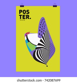 Abstract  Colorful Curvy Liquid Cover and Poster Design Template. Flat Line Shape and Pattern Layout Design Template.