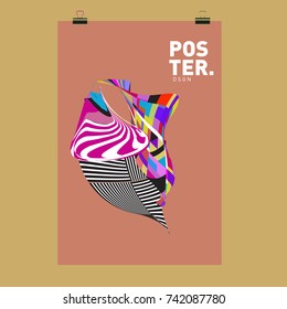 Abstract  Colorful Curvy Liquid Cover and Poster Design Template. Flat Line Shape and Pattern Layout Design Template.