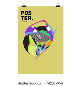 Abstract  Colorful Curvy Liquid Cover and Poster Design Template. Flat Line Shape and Pattern Layout Design Template.