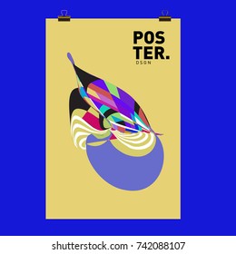 Abstract  Colorful Curvy Liquid Cover and Poster Design Template. Flat Line Shape and Pattern Layout Design Template.