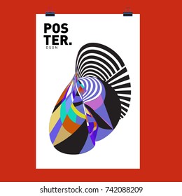 Abstract  Colorful Curvy Liquid Cover and Poster Design Template. Flat Line Shape and Pattern Layout Design Template.