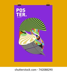 Abstract  Colorful Curvy Liquid Cover and Poster Design Template. Flat Line Shape and Pattern Layout Design Template.