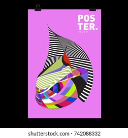 Abstract  Colorful Curvy Liquid Cover and Poster Design Template. Flat Line Shape and Pattern Layout Design Template.