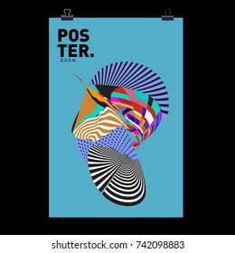 Abstract  Colorful Curvy Liquid Cover and Poster Design Template. Flat Line Shape and Pattern Layout Design Template.