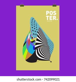 Abstract  Colorful Curvy Liquid Cover and Poster Design Template. Flat Line Shape and Pattern Layout Design Template.
