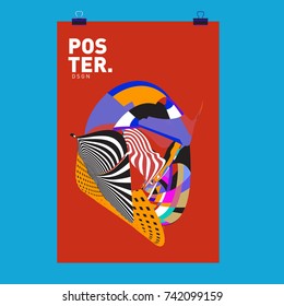 Abstract  Colorful Curvy Liquid Cover and Poster Design Template. Flat Line Shape and Pattern Layout Design Template.