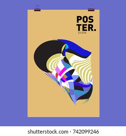 Abstract  Colorful Curvy Liquid Cover and Poster Design Template. Flat Line Shape and Pattern Layout Design Template.